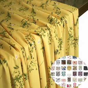 customized polyester stretch textile manufacture crepe flower pattern lady dress floral printed chiffon fabric