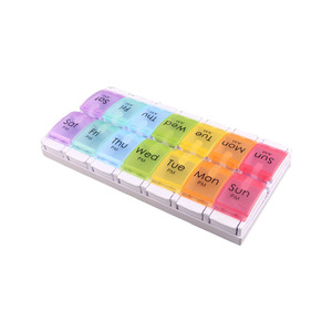 Eco Friendly Custom Logo 7 Days Plastic Pill Case Organizer Pill Box