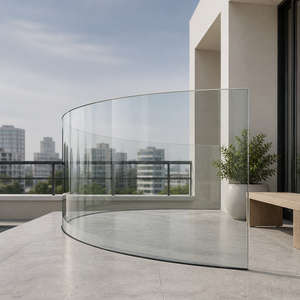 Verre courbé sur mesure de haute qualité pour les façades de bâtiments, les murs-rideaux, les balustrades, les balcons et la décoration architecturale - Product Image 1
