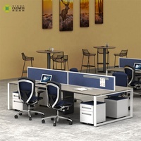Bureau moderne pour 4 personnes et table d'ordinateur modulaire Meubles en mélamine avec fonction extensible Matériau métallique Vente en gros