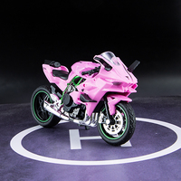 Modèle de moto Kawasaki en alliage moulé sous pression à l'échelle 1/18 avec base - Jouet de collection pour garçons et cadeaux