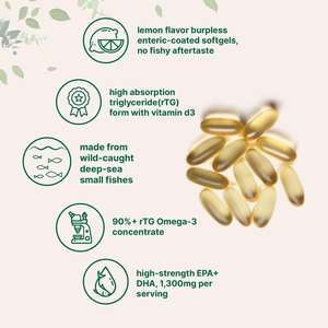 Gélules d'huile de poisson oméga 3 haute puissance à marque privée avec EPA et DHA, formule sans reflux à revêtement entérique pour la santé cardiaque et cérébrale - Product Image 4