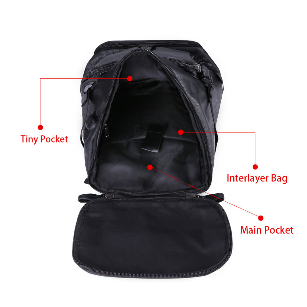 Mochila Vintage de cuero Pu para hombre, a la moda de piel