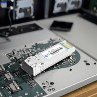 Transceiver Optik 10GBASE-SR SFP+ 850nm 300m LC Duplex MMF dengan DDM untuk Switch Pusat Data