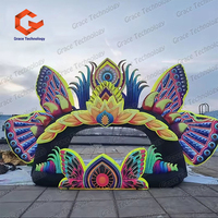 Scène extérieure gonflable, décoration de fond de scène DJ en forme de papillon, tente gonflable en forme de papillon pour les festivals de musique