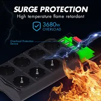 Prise européenne de bonne qualité 16A 8 prises, interrupteur intelligent, 4 ports USB, entièrement homologué CE ROHS, garantie de 2 ans