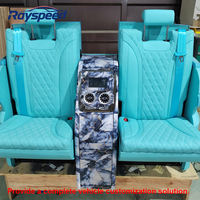 Siège de voiture de luxe VIP bleu Tiffany, canapé-lit, table électrique, matériau en cuir pour BENZ V CLASS Vito W447 Hiace, kit intérieur