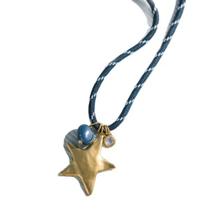 Nuevo Collar <span class=keywords><strong>de</strong></span> Estilo Europeo y Americano para Mujer con Colgante <span class=keywords><strong>de</strong></span> Corazón y Estrella <span class=keywords><strong>de</strong></span> Cinco <span class=keywords><strong>Puntas</strong></span>, Cordón <span class=keywords><strong>de</strong></span> Bambú Colorido, Oro <span class=keywords><strong>de</strong></span> 18k - Product Image 5