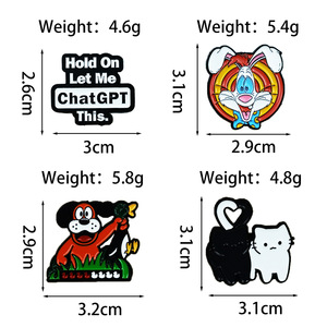 Broche créative et adorable en noir et blanc, bijou animalier, médaille, badge polyvalent pour sac à dos et vêtements, technique de goutte d'huile - Product Image 4