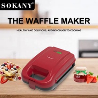 Machine à gaufres Sokany 2024 5 en 1 pour enfants, crêpes, paninis, petit-déjeuner, déjeuner, collation, mini-sandwich, double plaque