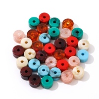 Perles cylindriques rondelles en acrylique marbré de 12 mm en gros, perles intercalaires lâches pour la fabrication de bijoux DIY (bracelets, colliers), fournitures en vrac