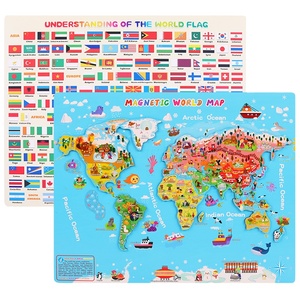 2024 meilleure vente début éducatif géographie Cognition jouets bois 3D Megnet <span class=keywords><strong>carte</strong></span> du monde <span class=keywords><strong>Puzzle</strong></span> pour enfants enfants cadeaux garçons filles - Product Image 1