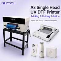 Imprimante UV DTF NY-A301A3, ensemble complet avec support et machine de découpe, tête Epson F189000 unique pour autocollants personnalisés et étiquettes en cristal