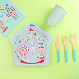 ชุดอุปกรณ์จัดงานเลี้ยงธีมสัตว์เลี้ยงในสวนสนุก DAMAI จานกระดาษ แก้วกระดาษ ผ้าเช็ดปาก สำหรับเด็ก - Product Image 2