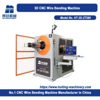 Machine de pliage de fil d'acier de haute précision à commande PLC CNC 5 axes 3D de la marque Hui Ting (3-18 mm) pour les pièces de type anneau et crochet de l'industrie automobile