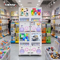 KEKU Distributeur de capsules d'œufs torsadés personnalisable, Premium, à 4 compartiments, pour jouets en capsule, équipement de divertissement de type borne d'arcade à monnayeur