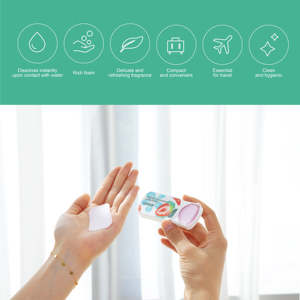 Feuilles de savon en papier portables, jetables, parfumées, pour le lavage des mains en voyage et en extérieur - Product Image 6