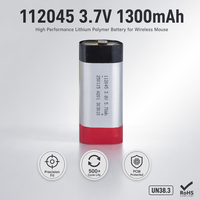Baterai Lithium Ion Pouch Berkinerja Tinggi 112045 1300mAh 4.81Wh untuk Mouse Nirkabel Pintar yang Dapat Diisi Ulang