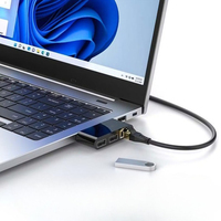 Hub USB-C 4-en-1 prêt à être expédié avec adaptateur Ethernet RJ45 et 3 ports USB 2.0 pour clavier mécanique, souris et station d'accueil pour ordinateur portable