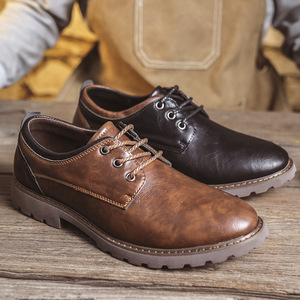 Zapatos Casuales de Cuero Estilo Británico Retro para Hombre, Zapatos Casuales de Negocios, Calzado Moderno Transfronterizo - Product Image 1