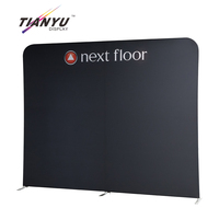 Bannière d'affichage en tissu tendu en polyester noir avec logo personnalisé, design simple, 7,5 pi x 7,5 pi, imprimante pour salon professionnel
