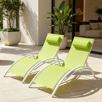 Chaise longue pliante en aluminium en forme de S, imperméable et résistante aux UV, empilable, pour l'extérieur – Meilleure vente
