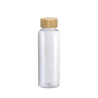 Bouteille d'eau écologique 500 ml sans BPA en RPET + bambou, couvercle en bambou recyclé, logo personnalisé, design minimaliste, compatible lave-vaisselle, sac inclus