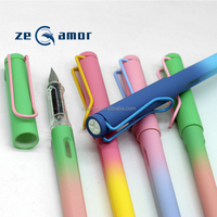 Stylo plume Zeamor à gradient coloré, toucher velours, en plastique, avec encres pour étudiants et bureau
