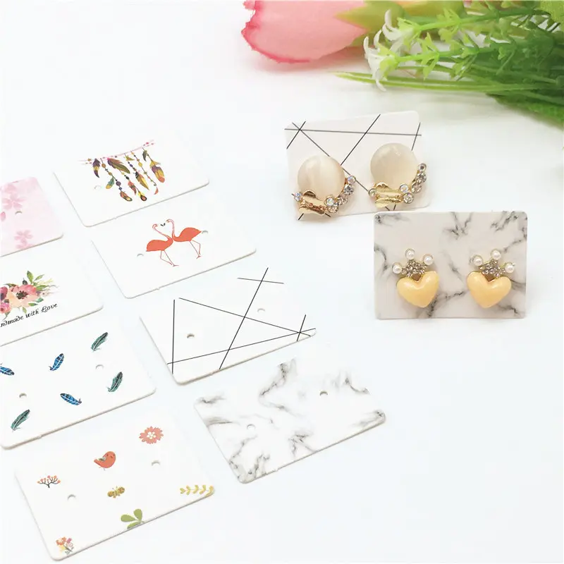 Supporto di carta di imballaggio orecchino stampati personalizzati di modo di visualizzazione del logo dei monili dell'orecchino della carta