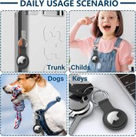 Étui compatible avec AirTags avec porte-clés, étui anti-rayures pour AirTag, porte-clés GPS pour collier d'animal de compagnie/valise/sac/clé