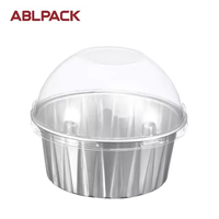 Revêtements jetables en aluminium avec PET pour friteuse à air, moules de cuisson ronds, récipients de qualité alimentaire résistants au four (125 ml, couvercles en option)