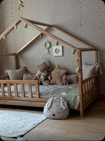 Lit cabane moderne pour enfants en bois 90 x 190 cm – Offre spéciale
