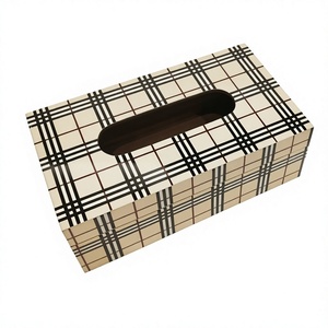 กล่องใส่กระดาษทิชชูลายสก็อตคลาสสิกพร้อมดีไซน์แบบมีช่องสำหรับใช้ในบ้าน - Product Image 1