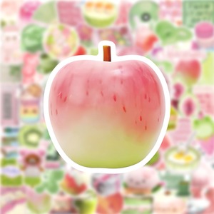 100 pegatinas de PVC impermeables con diseño de dibujos animados, bonitas, rosas y verdes, estilo VSCO, con grafiti, troqueladas e impresas para decoración de portátiles, botellas y comida Kawaii - Product Image 4