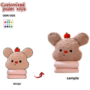OEM/ODM - Peluche <span class=keywords><strong>de</strong></span> Oso con Manta - Colores y Diseños Personalizables, Oso <span class=keywords><strong>de</strong></span> Peluche Personalizado con Manzana para Regalos - Product Image 1