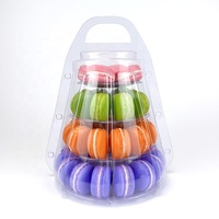 Support à 4 niveaux pour macarons, présentoir à desserts en PVC transparent avec étui de transport