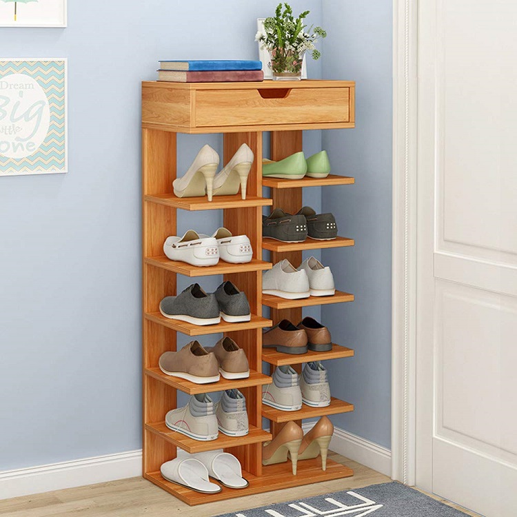 Bamboo shoe shelves bench for Entryway shoe storage stand shoe holder Multi function for hallway living room