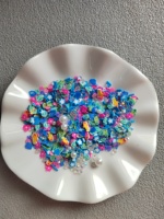 Tranches d'argile polymère à thème coquillages, étoiles de mer et animaux marins pour slime, globe à neige, gobelets, projets de shaker et remplissage d'artisanat