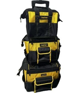 3 trong 1 công cụ không thấm nước Túi bộ miệng rộng bánh xe Ba lô <span class=keywords><strong>2</strong></span> túi tote nhỏ ăn trưa có thể điều chỉnh dây đeo cho thợ mộc thợ điện - Product Image 2