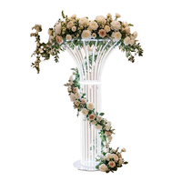 Spiralvormige gedraaide kunstbloemenpilaar bruiloft centerpiece frame bloemkolom voor feest evenement podium tafeldecoratie arrangement