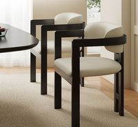 Chaise de salle à manger en bois avec siège moelleux en velours et laine d'agneau, design moderne, échantillon de mobilier pour la maison