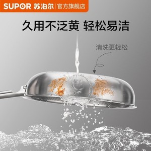 Stainless Steel Frying <b>Pan</b> Nonstick Round Skillet With Stainless Steel <b>Handle</b> Modern Design For Home Cooking - Product Image 5