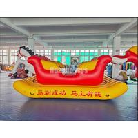 Bateau Gonflable Remorquable Chariot de Cheval Taille Personnalisée 4 Places 5,5m Rouge Jaune Nouveauté pour Divertissement Aquatique