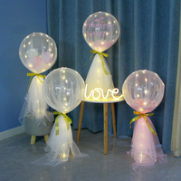 Support de ballon Bobo à LED, colonne pour mariage, fête, ballon Bobo transparent, centre de table, décoration Globos