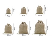 Sacs en lin personnalisables avec cordon de serrage, réutilisables, petits sacs de courses anti-poussière en toile de jute, sacs pour café et aromathérapie, sacs en jute