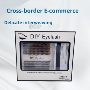 Extensions de <span class=keywords><strong>cils</strong></span> individuels DIY en grappe, pré-coupées, à coller et sceller, kit de <span class=keywords><strong>cils</strong></span> en grappe DIY, marque privée Cil Spike - Product Image 1