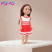 Robe de gymnastique rouge passionnée MSYO pour poupée, vêtements adaptés aux poupées de 18 pouces, mini-modèle de jouet pour filles