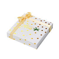 Caja de Regalo Magnética Personalizada con Lámina Dorada y Cinta, Caja Rígida Blanca para Empacar Frutas Secas con Logotipo Personalizado para Chocolate, Bocadillos