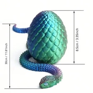 Juguete Antiestrés Cobra Mini 3D Impreso Colorido y Adorable, Huevo de Serpiente con Serpiente 3D Integrada, Color Caramelo - Product Image 2