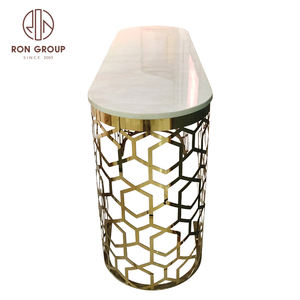 Mesa de comedor de acero inoxidable con diseño <span class=keywords><strong>italiano</strong></span> de lujo, muebles modernos para boda, Hotel y fiesta, proyecto de banquete - Product Image 3